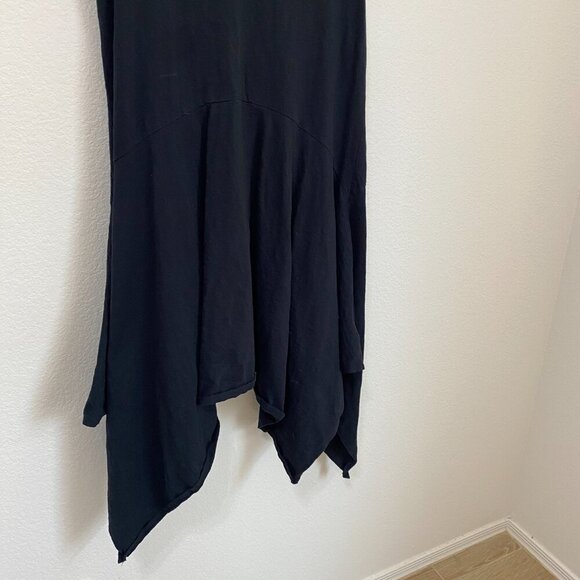 Daily Practice Black Handkerchief Hem Minimalist Jeanette Midi Dress - Picture 3 of 8